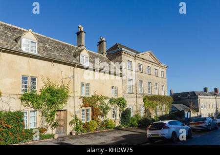 Cotswold Häuser aus Stein Cecily Hügel im Cotswold Markt Stadt Cirencester Gloucestershire, VEREINIGTES KÖNIGREICH Stockfoto