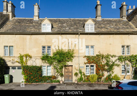 Cotswold Häuser aus Stein Cecily Hügel im Cotswold Markt Stadt Cirencester Gloucestershire, VEREINIGTES KÖNIGREICH Stockfoto