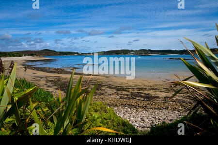 Kirche Kai auf der Insel bryher in Richtung Insel tresco, Scilly Inseln, England Stockfoto