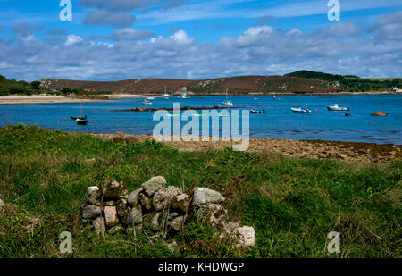 Kirche Kai auf der Insel bryher in Richtung Insel tresco, Scilly Inseln, England Stockfoto