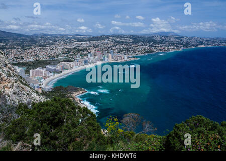 Blick auf von Penon de Ifach in Calpe, Costa Blanca, Spanien Stockfoto