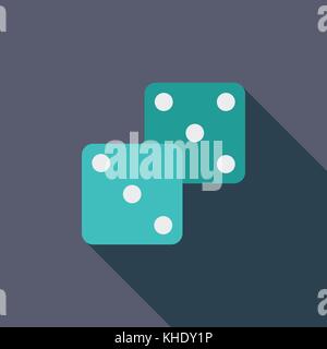 Craps-Symbol. Flache Vektor zugehörige Symbol mit langen Schatten für Web und mobile Anwendungen. Es kann als - Logo, Symbol, Piktogramm, Infografik-Element verwendet werden. Stock Vektor