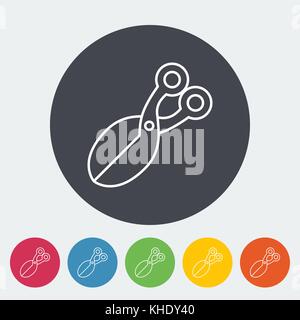 Scheren-Symbol. Dünne Linie flach Vektor im Zusammenhang mit Symbol für Web und mobile Anwendungen. Es kann als - Logo, Symbol, Piktogramm, Infografik-Element verwendet werden. VEC Stock Vektor