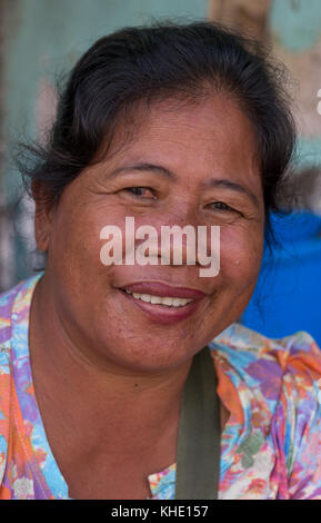 Asien, Philippinen, Leyte, Ormoc City, Charakter in der Fischmarkt Stockfoto