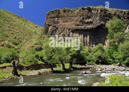 Basaltsäulenformationen in Garni Gorge, Armenien Stockfoto