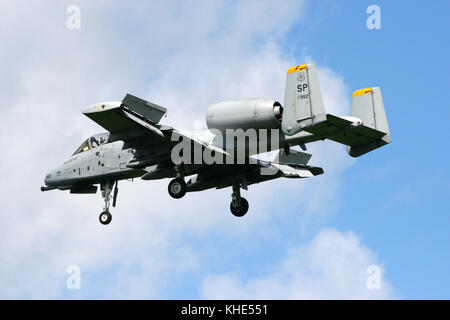 Volkel, Niederlande - 18. Juni: US Air Force A-10 Thunderbolt II fighter Jet auf volkel Airbase. Stockfoto