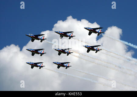 Volkel, Niederlande - 18. Juni: Französische nationale Airshow team Patrouille de France am Fliegerhorst volkel anreisen. Stockfoto