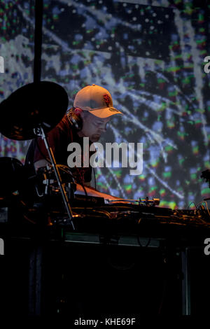Dänemark, Kopenhagen – 16. September 2017. Der amerikanische Plattenproduzent, DJ und Turntablist DJ Shadow spielt ein Live-Konzert im Pumpehuset in Kopenhagen. (Foto: Gonzales Photo / Alberto Grasso). Stockfoto