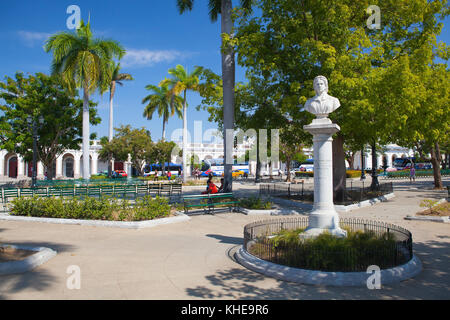 Cienfuegos, Kuba - Januar 28, 2017: Jose Marti Park in Cienfuegos (Unesco Weltkulturerbe), Kuba cienfuegos Cienfuegos, der Hauptstadt der Provinz, ist ein Cit Stockfoto