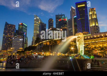 Merlion Statue In Singapur Stockfoto