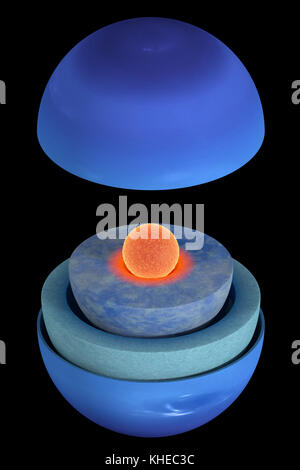 Dieses Bild stellt die interne Struktur des Neptun Planeten. Es handelt sich um einen realistischen 3D-Rendering