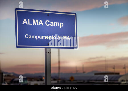 Alma Camp, Atacama, Chile - Feb. 15, 2011: alma Basislager Stockfoto