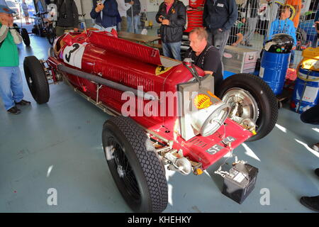 Ein Alfa Romeo P3 Tipo B Classic Grand Prix Auto auf der Estoril Rennstrecke in Portugal im Jahr 2017 Stockfoto