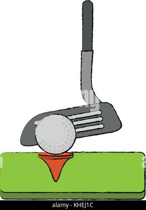 Skizze zu zeichnen, Golfschläger und ball Stock-Vektorgrafik - Alamy