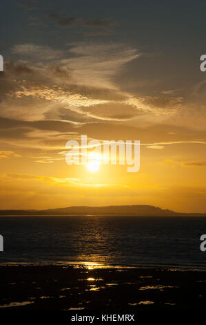 Sonnenuntergang, portgordon, Moray, Schottland, Großbritannien Stockfoto