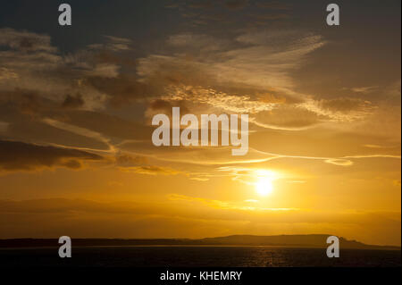 Sonnenuntergang, portgordon, Moray, Schottland, Großbritannien Stockfoto