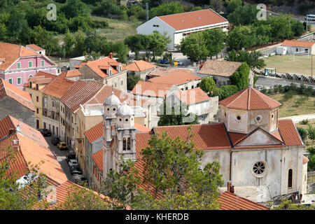 Die Dächer der Stadt Trogir in Kroatien Stockfoto