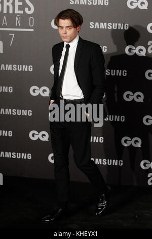 Madrid, Spanien. Nov. 2017. Charlie Heaton nimmt am GQ Awards 2017 im Palace Hotel in Madrid, Spanien, 16. November 2017, an. Credit: Jimmy Olsen/Media Punch ***No Spain***/Alamy Live News Stockfoto