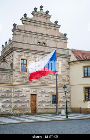 Tschechische Flagge in Prag Stockfoto