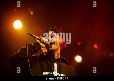 Moskau-30 MÄRZ 2017: Rapper Lil Peep Konzert in Night Club. Porträt des ...