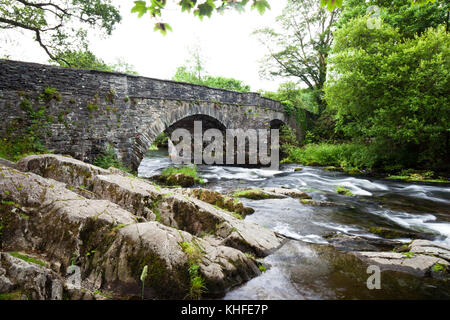 Skelwith Bridge über den Fluss Brathay. skelwith. Cumbria. England. Stockfoto