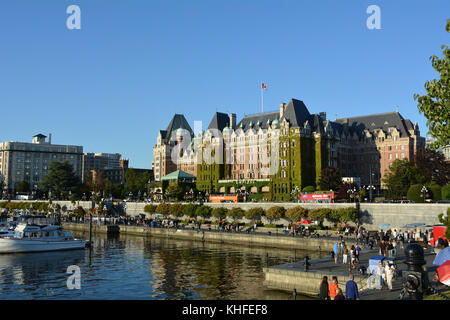 Victoria, BC, Kanada 23. August: The Fairmont Empress ist eine der ältesten und berühmtesten Hotels am 23. August 2014 in Victoria, British Columbia. Stockfoto