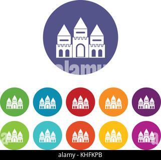 Kinder Haus schloss Symbole Stock Vektor