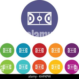 Futsal oder Indoor Soccer Feld Symbole Stock Vektor