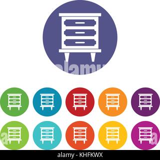 Nachttisch stellen Symbole Stock Vektor