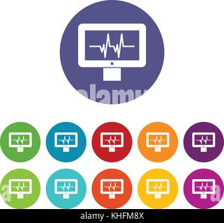 Ekg monitor Icons einstellen Stock Vektor