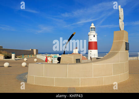 Sikorski Memorial & Europa Point Lighthouse, Gibraltar, Großbritannien, Europa Stockfoto