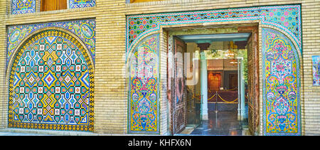 Teheran, Iran - Oktober 11, 2017: Der Eingang zum tschador - khaneh (Haus der Zelte) Der golestan, heute für temporäre Ausstellungen und Vorträge, Stockfoto