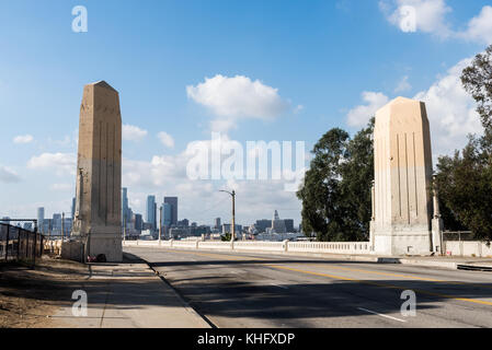 6Th Street Bridge in Los Angeles. Jetzt abgerissen das Sechste Straße Viadukt, auch bekannt als die Sixth Street Bridge in Los Angeles, ein Viadukt Brücke wurde Stockfoto