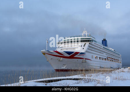 MS Aurora cruiseship, winter Kreuzfahrt im Norden von Norwegen, Alta Stockfoto