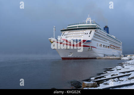 MS Aurora cruiseship, winter Kreuzfahrt im Norden von Norwegen, Alta Stockfoto