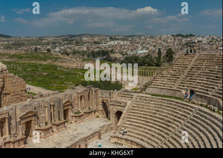 Süden Theater, Jerash, Jordanien, Naher Osten Stockfoto