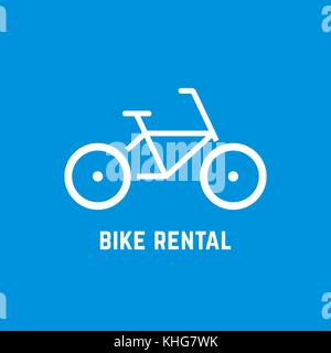 Einfache weiße Fahrradverleih Symbol Stock Vektor