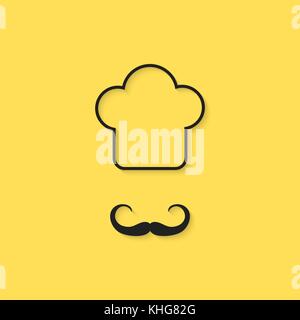 Schwarzer umriss Küchenchef Symbol Stock Vektor