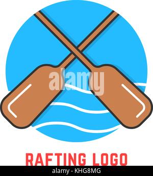 Runde blaue rafting Logo Stock Vektor
