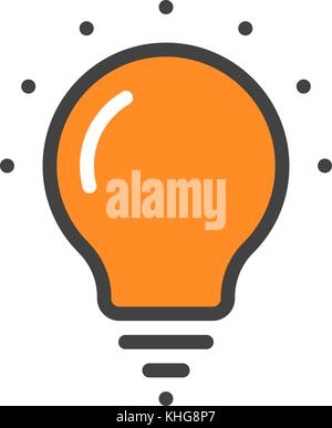 Orange linear Glühlampe Symbol Stock Vektor