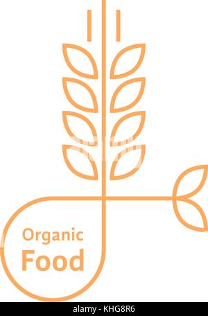 Orange Bio Logo wie Weizen Ohren Stock Vektor