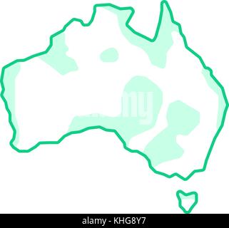 Australien wie grüne Kontinent Stock Vektor