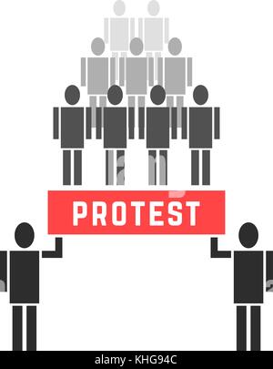 Masse der protestierenden Menschen Stock Vektor