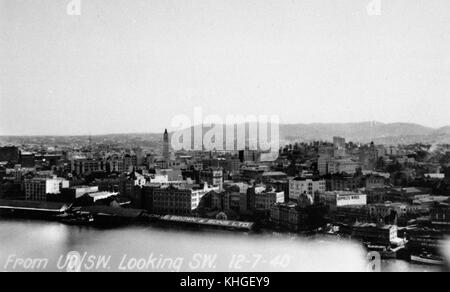 1 199415 Circular Quay am Brisbane River und die Stadt hinter, 1940 Stockfoto