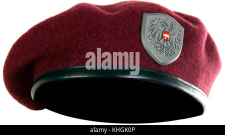 Bundespolizei am Barett weinrot e2b Stockfoto