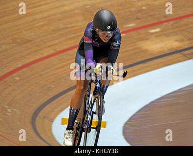 Aktion in der Verfolgung Sprint der Frauen heizt am britischen Universitäten und Colleges Sport Track Meisterschaften 2017 Stockfoto