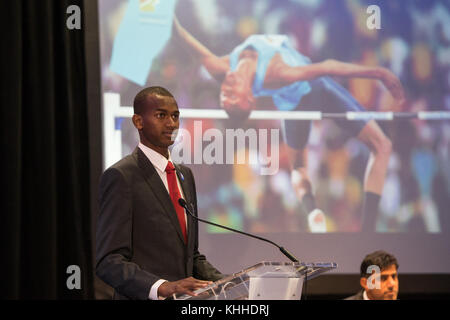 2014. Tagung des Rates - IAAF Mutaz Barshim Stockfoto