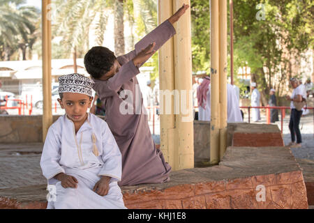 Nizwa, Oman, 10. Nobember 2017: omani Zicklein an einem Markt Stockfoto