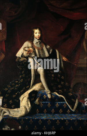 Henri Commerce - Porträt von König von Frankreich, Ludwig XIV. Als Kind im Coronation robe 1648 Stockfoto