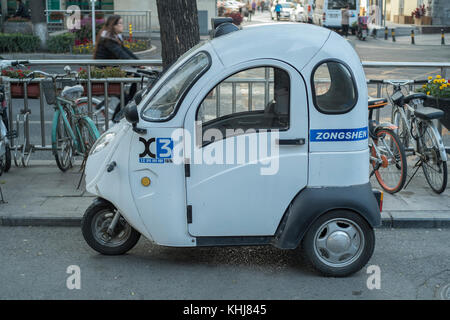 Unlicensed mini electric Car in Peking, China. Stockfoto